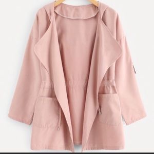 NBW Dual Pocket Drawstring Waist Hooded Coat